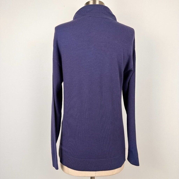 Olsen Women’s Snap Button Mock Neck Sweater Size 4 XS Blue Soft New - Picture 6 of 14